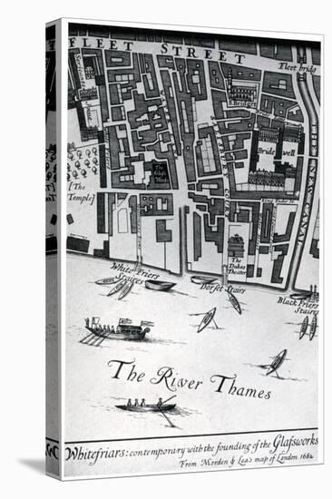 Map of London Featuring Whitefriars, 1682-Morden & Lea-Stretched Canvas