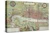 Map of London, from Civitates Orbis Terrarum by Georg Braun-Joris Hoefnagel-Stretched Canvas