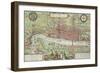 Map of London, from Civitates Orbis Terrarum by Georg Braun-Joris Hoefnagel-Framed Giclee Print