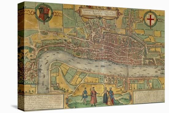 Map of London from Civitates Orbis Terrarum-null-Stretched Canvas