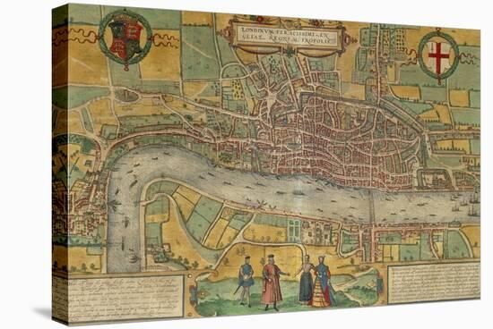 Map of London from Civitates Orbis Terrarum-null-Stretched Canvas