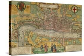 Map of London from Civitates Orbis Terrarum-null-Stretched Canvas