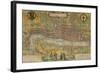 Map of London from Civitates Orbis Terrarum-null-Framed Giclee Print