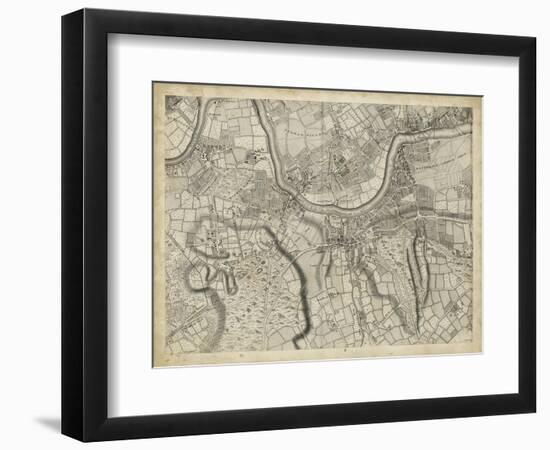 Map of London Grid X-null-Framed Art Print