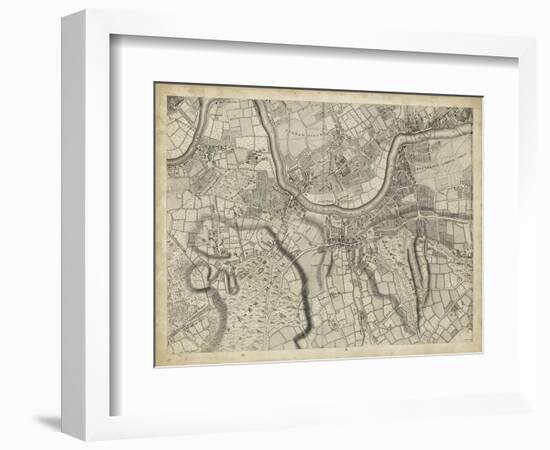 Map of London Grid X-null-Framed Art Print