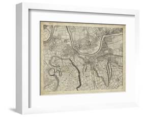 Map of London Grid X-null-Framed Art Print