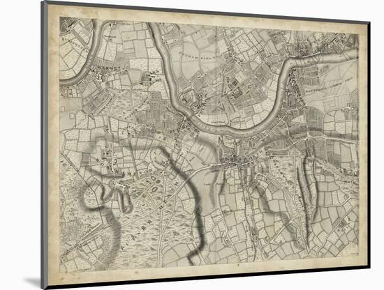 Map of London Grid X-null-Mounted Art Print