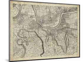 Map of London Grid X-null-Mounted Art Print