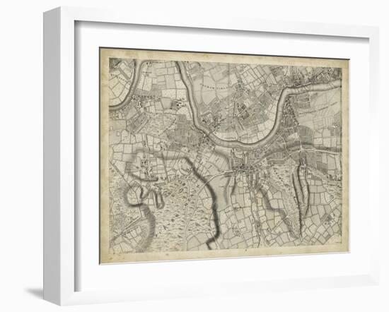 Map of London Grid X-null-Framed Art Print