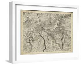 Map of London Grid X-null-Framed Art Print