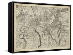 Map of London Grid X-null-Framed Stretched Canvas