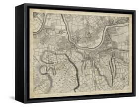 Map of London Grid X-null-Framed Stretched Canvas