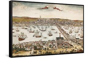 Map of London in 18th C-null-Framed Stretched Canvas