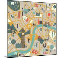 Map of London's Sights-Lavandaart-Mounted Art Print