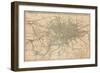 Map of London Showing the Birmingham, Bristol, Thames Junction Railway, 1839-null-Framed Premium Giclee Print