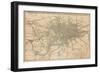 Map of London Showing the Birmingham, Bristol, Thames Junction Railway, 1839-null-Framed Premium Giclee Print