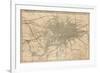 Map of London Showing the Birmingham, Bristol, Thames Junction Railway, 1839-null-Framed Premium Giclee Print