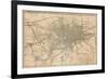 Map of London Showing the Birmingham, Bristol, Thames Junction Railway, 1839-null-Framed Premium Giclee Print