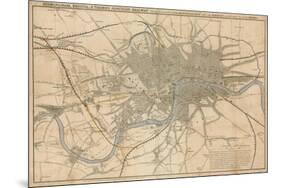 Map of London Showing the Birmingham, Bristol, Thames Junction Railway, 1839-null-Mounted Premium Giclee Print