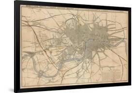 Map of London Showing the Birmingham, Bristol, Thames Junction Railway, 1839-null-Framed Giclee Print