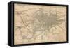 Map of London Showing the Birmingham, Bristol, Thames Junction Railway, 1839-null-Framed Stretched Canvas