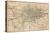 Map of London Showing the Birmingham, Bristol, Thames Junction Railway, 1839-null-Stretched Canvas