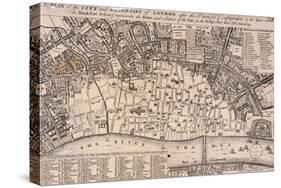 Map of London-Wenceslaus Hollar-Stretched Canvas