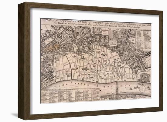 Map of London-Wenceslaus Hollar-Framed Giclee Print