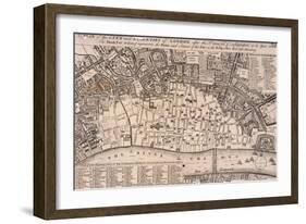 Map of London-Wenceslaus Hollar-Framed Giclee Print