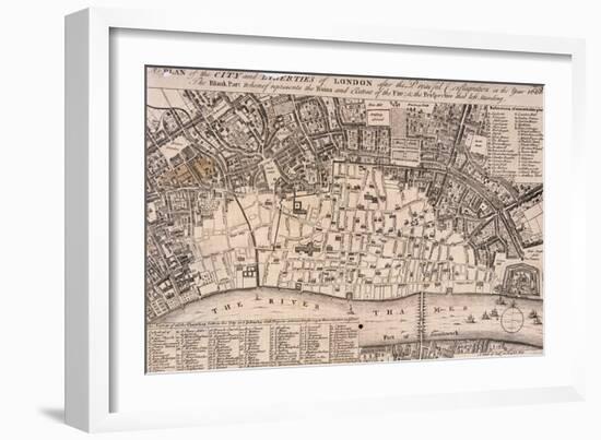 Map of London-Wenceslaus Hollar-Framed Giclee Print