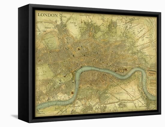 Map of London-Vision Studio-Framed Stretched Canvas