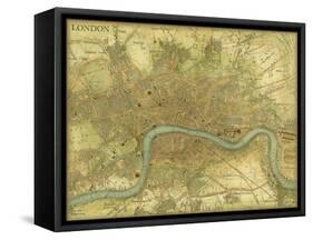 Map of London-Vision Studio-Framed Stretched Canvas