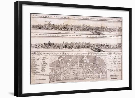 Map of London-Christopher Wren-Framed Giclee Print