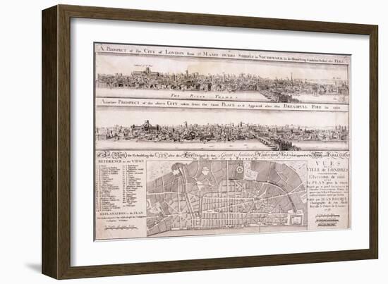 Map of London-Christopher Wren-Framed Giclee Print