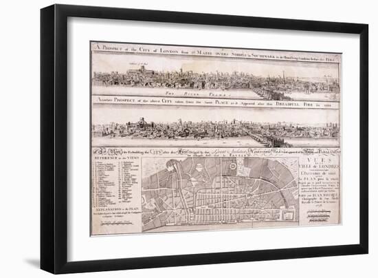 Map of London-Christopher Wren-Framed Giclee Print