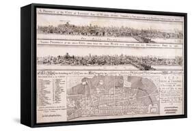 Map of London-Christopher Wren-Framed Stretched Canvas