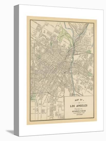 Map of Los Angeles-Wild Apple Portfolio-Stretched Canvas