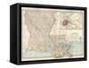 Map of Louisiana. United States. Inset Map of New Orleans and Vicinity-Encyclopaedia Britannica-Framed Stretched Canvas