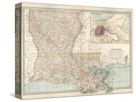 Map of Louisiana. United States. Inset Map of New Orleans and Vicinity-Encyclopaedia Britannica-Stretched Canvas