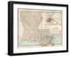 Map of Louisiana. United States. Inset Map of New Orleans and Vicinity-Encyclopaedia Britannica-Framed Art Print