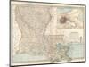 Map of Louisiana. United States. Inset Map of New Orleans and Vicinity-Encyclopaedia Britannica-Mounted Art Print