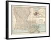 Map of Louisiana. United States. Inset Map of New Orleans and Vicinity-Encyclopaedia Britannica-Framed Art Print