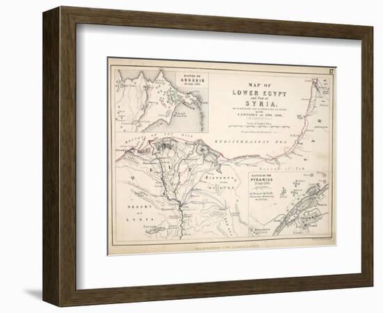 Map of Lower Egypt and Part of Syria, Published by William Blackwood and Sons, Edinburgh and…-Alexander Keith Johnston-Framed Giclee Print