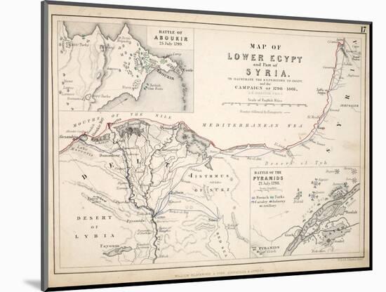 Map of Lower Egypt and Part of Syria, Published by William Blackwood and Sons, Edinburgh and…-Alexander Keith Johnston-Mounted Giclee Print