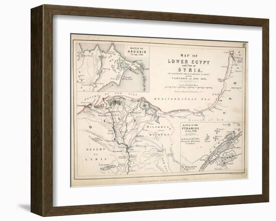 Map of Lower Egypt and Part of Syria, Published by William Blackwood and Sons, Edinburgh and…-Alexander Keith Johnston-Framed Giclee Print