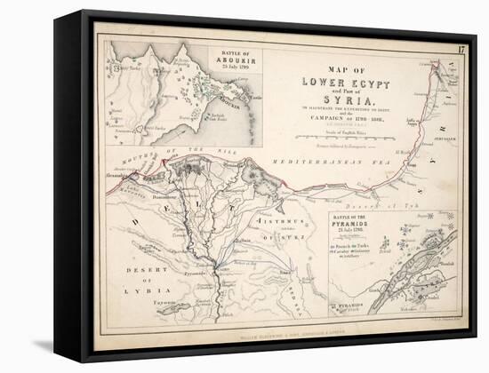 Map of Lower Egypt and Part of Syria, Published by William Blackwood and Sons, Edinburgh and…-Alexander Keith Johnston-Framed Stretched Canvas