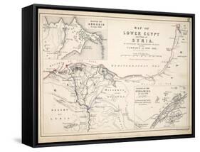 Map of Lower Egypt and Part of Syria, Published by William Blackwood and Sons, Edinburgh and…-Alexander Keith Johnston-Framed Stretched Canvas