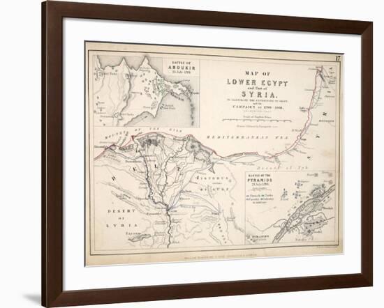 Map of Lower Egypt and Part of Syria, Published by William Blackwood and Sons, Edinburgh and…-Alexander Keith Johnston-Framed Giclee Print