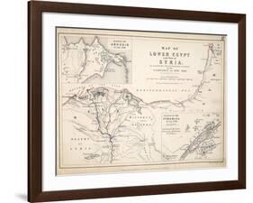 Map of Lower Egypt and Part of Syria, Published by William Blackwood and Sons, Edinburgh and…-Alexander Keith Johnston-Framed Giclee Print