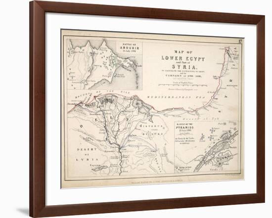 Map of Lower Egypt and Part of Syria, Published by William Blackwood and Sons, Edinburgh and…-Alexander Keith Johnston-Framed Giclee Print